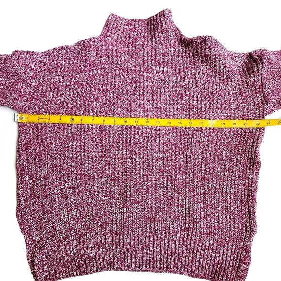 Cupcakes & Cashmere Small Pink Mockneck Turtleneck Sleeve Knit Sweater Cotton - Picture 5 of 6